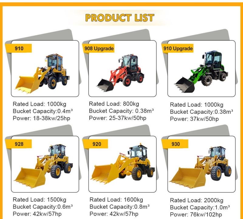 Ce Certificated Chinese Wheel Loader Micro Loader 2 Ton Wheel Loader for Forestry