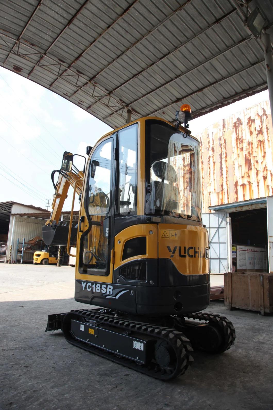 Yuchai Mini 1.8ton 2ton Crawler Excavator Yc18sr Mini Digger with EPA