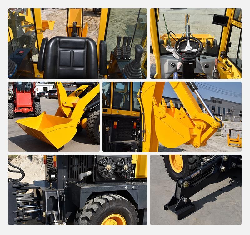 CE 1.5ton Wheel Agricultural Use 4 Wd Compact Multi-Purpos Backhoe Excavator Loader Compact Loader Backhoe