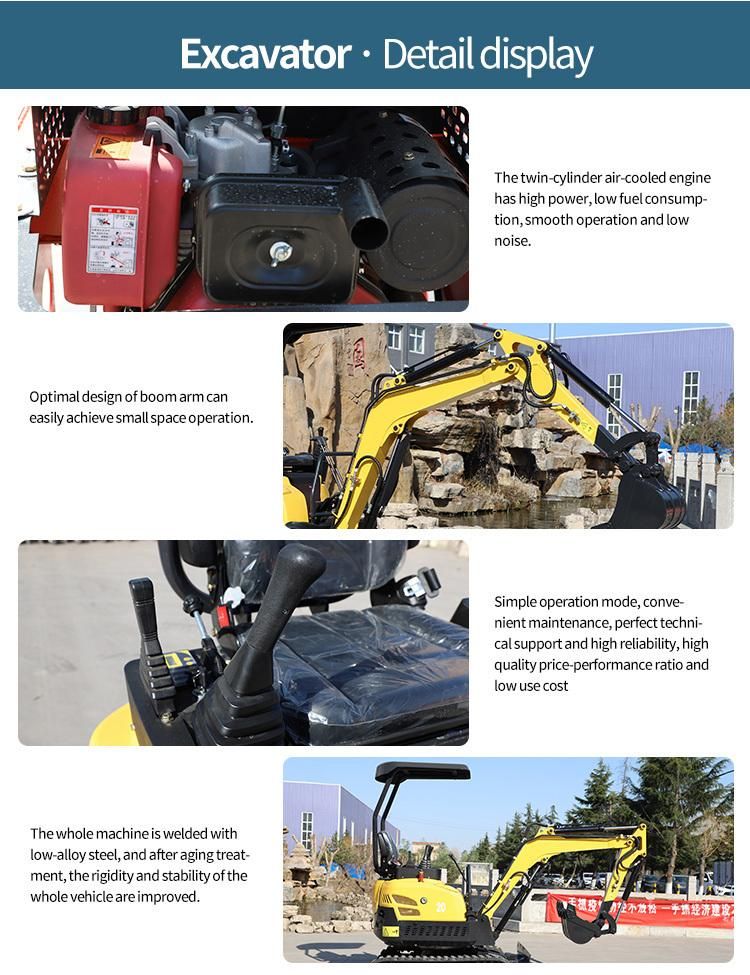 China Supply Mini Cheap Excavator with Earth Backfill Bulldozer