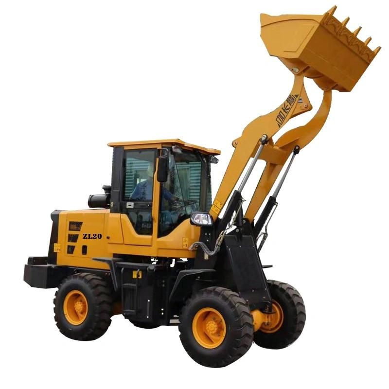 Shanding Zl20 2 Ton Small 4 Wheel Backhoe Loader for Sale Mini Wheel Small Loader