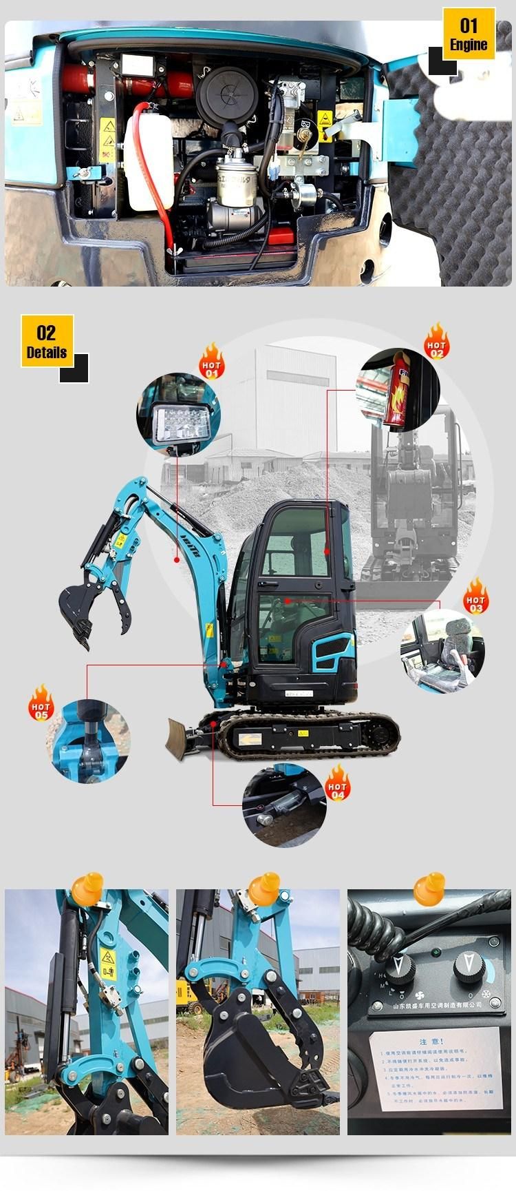 Cheap Mini Excavator Mini Excavators 1.5 Ton 1.6 Ton 1.8 Ton 2.0 Ton Mini Small Digger Cabin Price