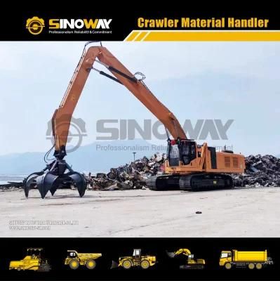 60ton Sinoway Heavy Duty Crawler Material Grabbing Handler