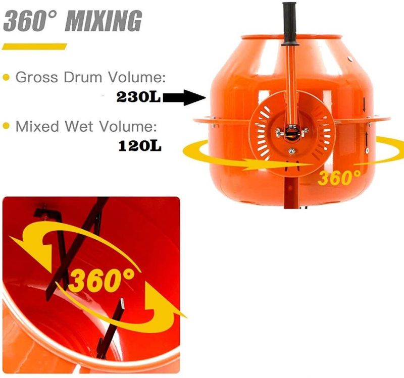 Ptcmx004 230L Professional Electric Concrete Mixer-Construction Power Tools