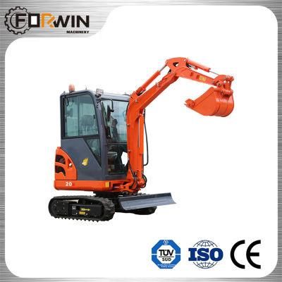 China Hot Sale 2 Ton Small Hydraulic Digger Fw20b Mini Backhoe Crawler Track Excavator