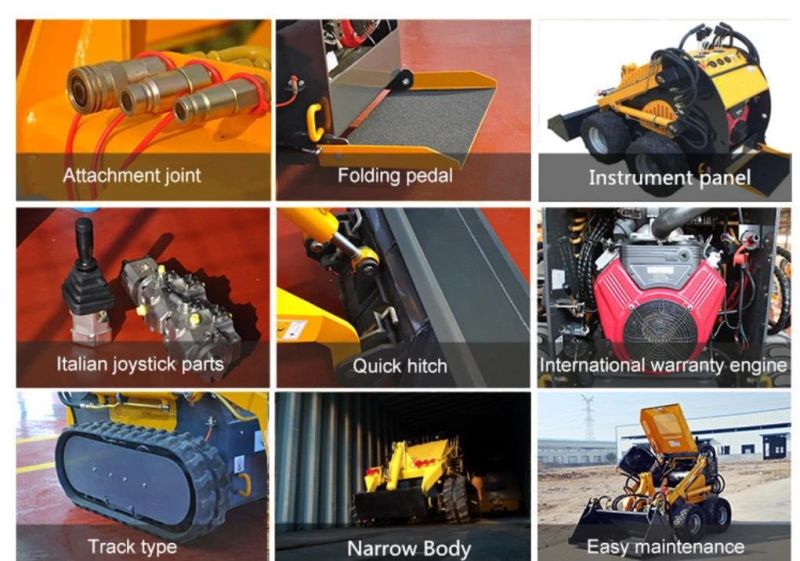 Compact Tracked Stand on Mini Skid Steer Loader Asg200 for Sale