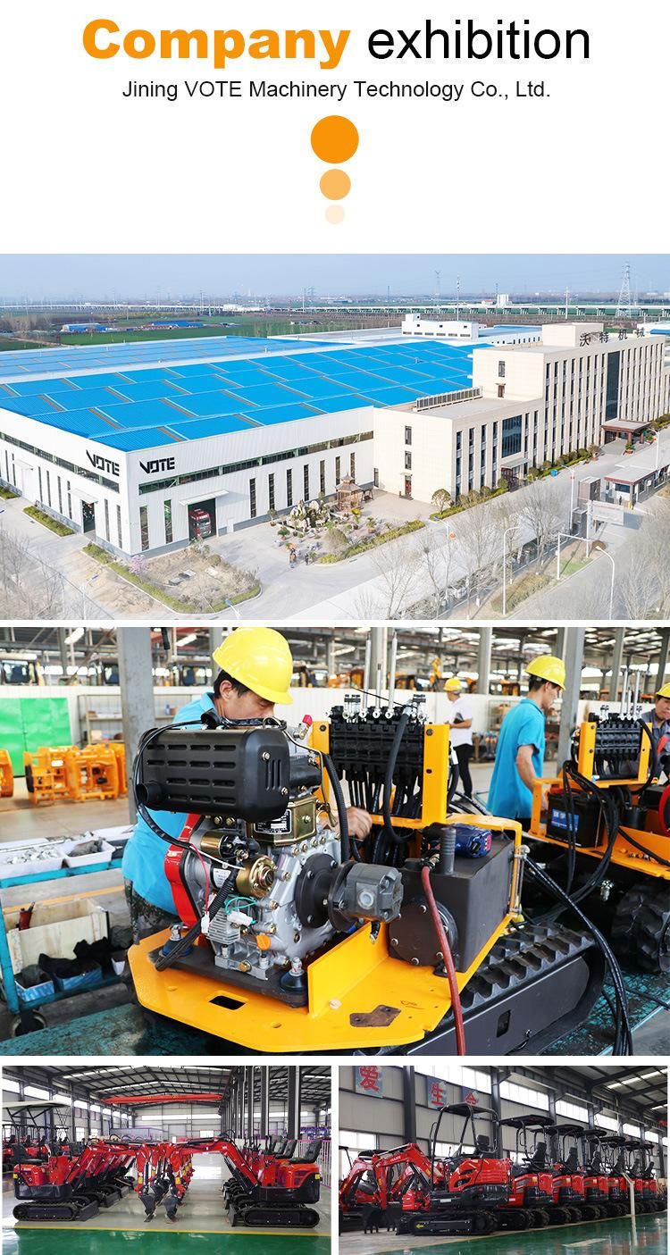 Excavator 1000kg Diesel Hydraulic Escavatore Mini Small Micro Crawler Bagger Digger Mini Excavators