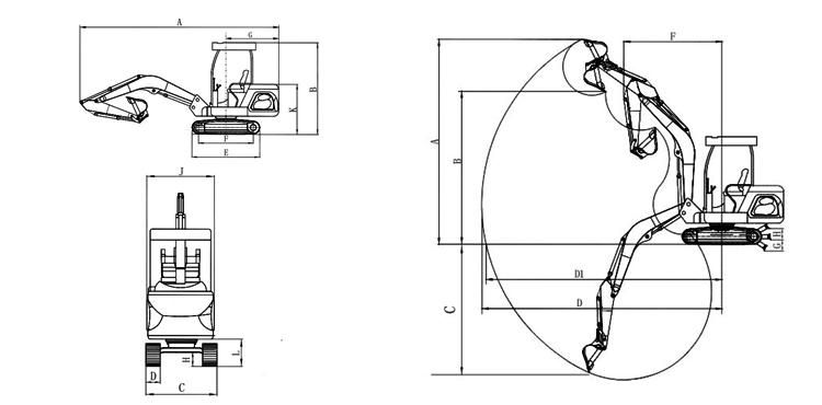 360 Degree Rotation Mini Excavator