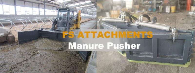 Manure Pusher Attachment for Pasture on Skid Steer Loader