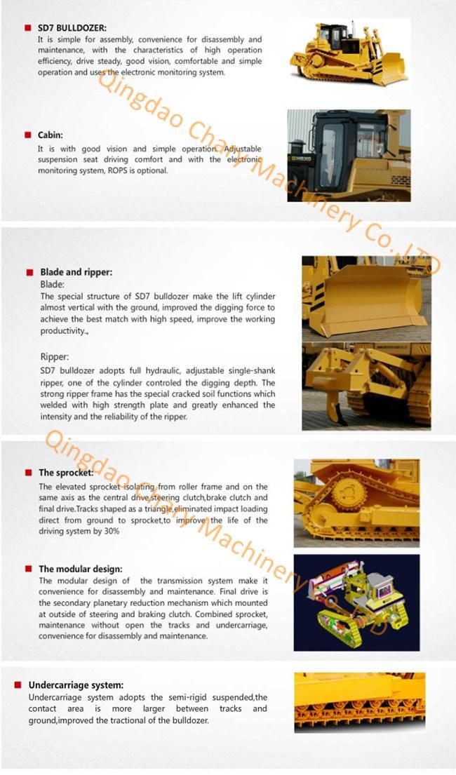 Energy-Saving Chinese Bulldozer Hbxg Crawler Bulldozer SD7