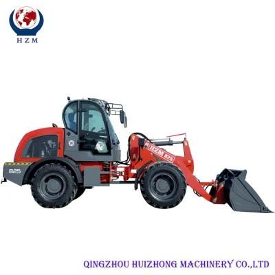 China Supplier Hzm 825 Articulated 4 Wheeled with CE Compact Diesel Front Wheel Loader for Mini/Agricultural/Farm/Garden/Sales
