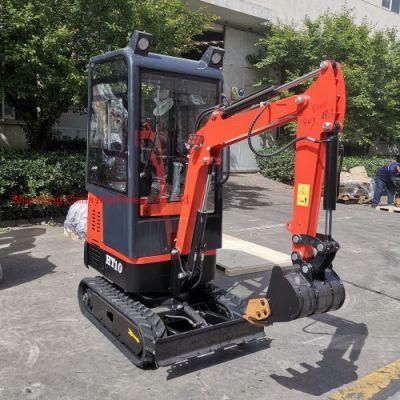 Construction Equipment Shandong Hightop Group Garden Trench Digging Gasoline Diesel Engine Excavator for Sale