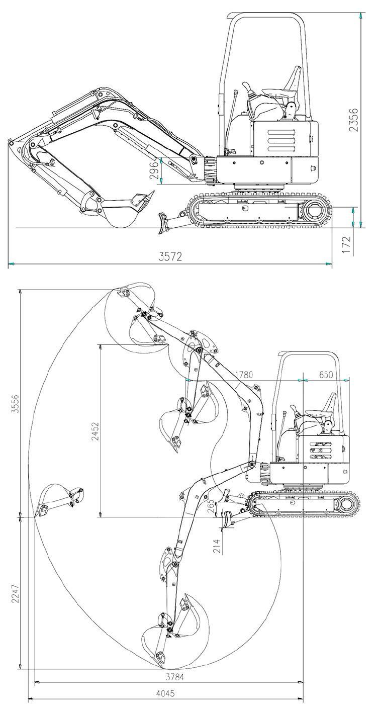 Factory Price Ht20mini Digging Machine Hydraulic Hammer Mini Excavator for Sale