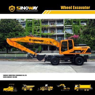 Long Reach Arm Mobile Excavator 1.0m3 Bucket Wheel Excavators