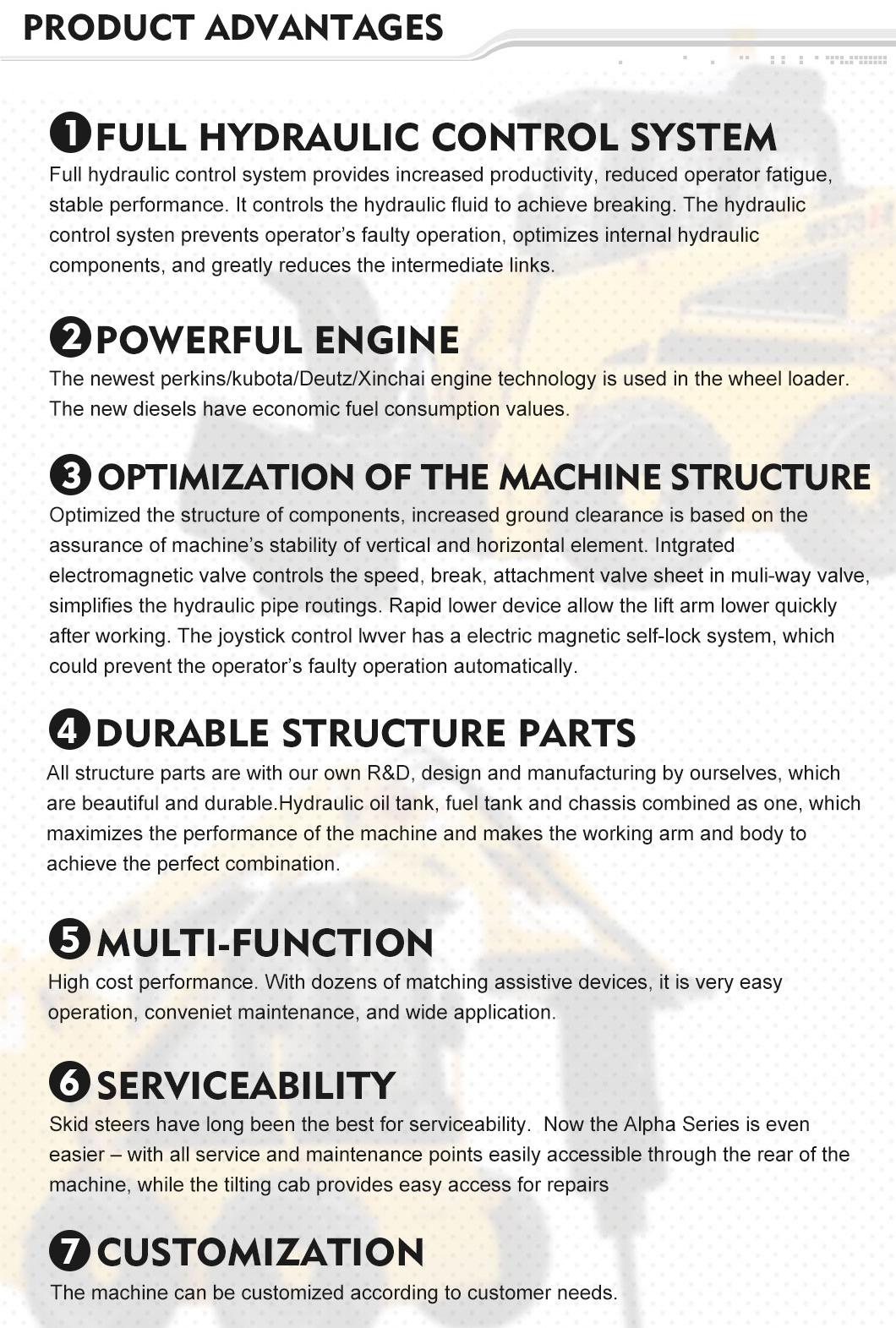 Simple to Operate Mini Skid Steer Loader with Excavator