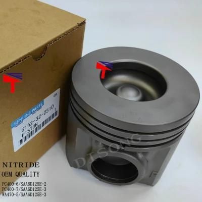 6152-32-2510 for Iron Cast Nitride Piston Engine SA6d125e-2-3 Excavator PC400-6 PC400-7 Wheel Loader Wa470-5 Piston 6152-32-2510