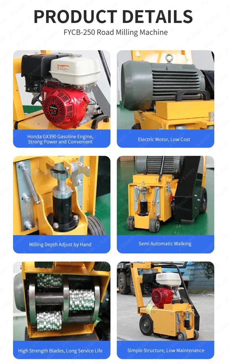 Self Propelled Electric Gasoline Engine Road Milling Machine