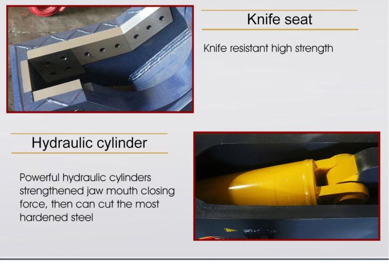 Excavator Hydraulic Shear Attachments Steel Cutter Machine