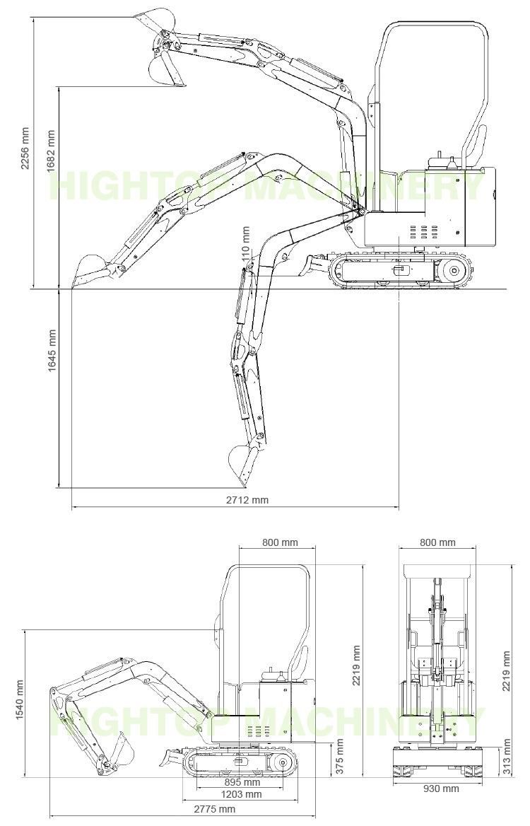 China Best Selling Hot Sale Chinese 1000kg Hydraulic Micro Digger Mini Small Crawler Excavator Price