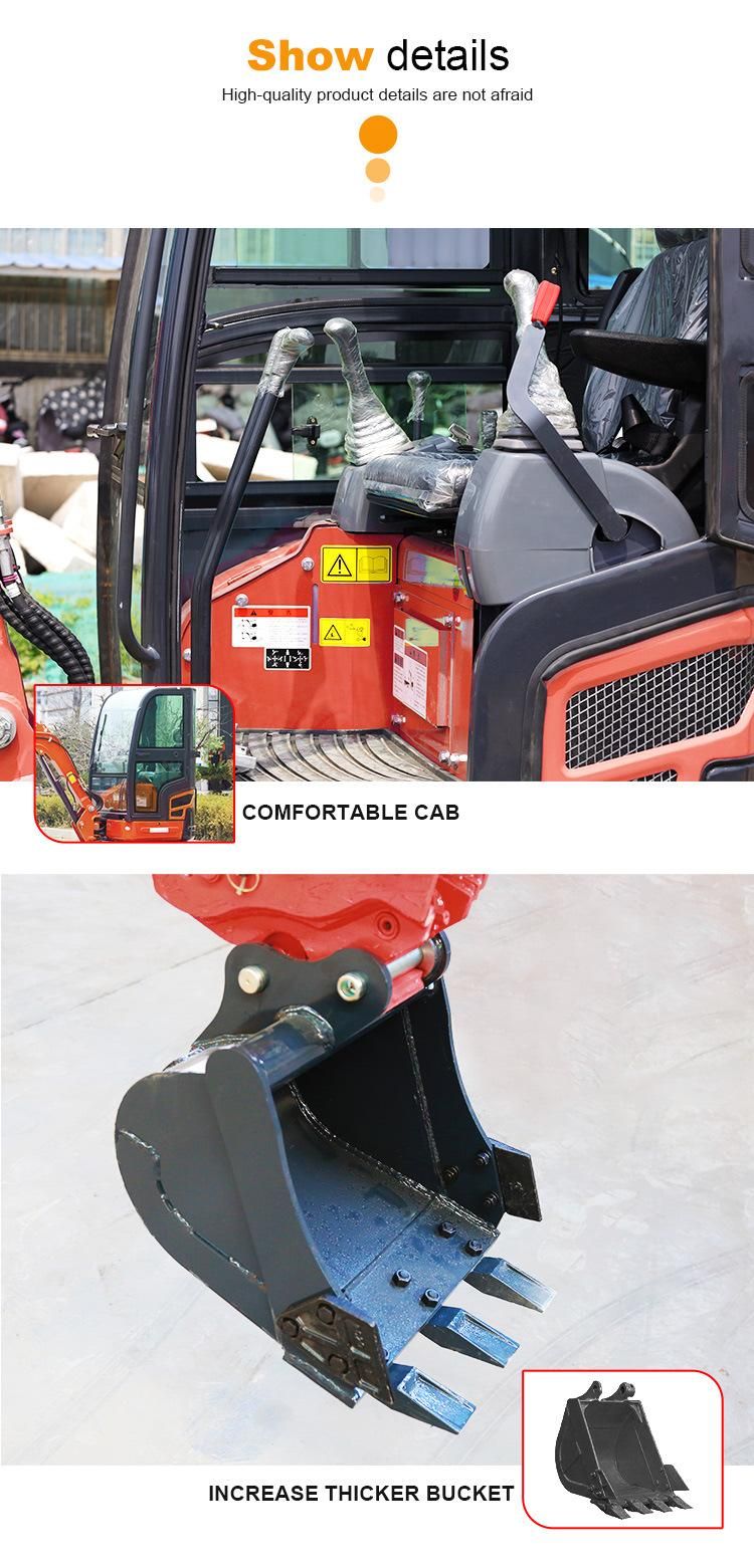 Excavator 1000kg Diesel Hydraulic Escavatore Mini Small Micro Crawler Bagger Digger Mini Excavators