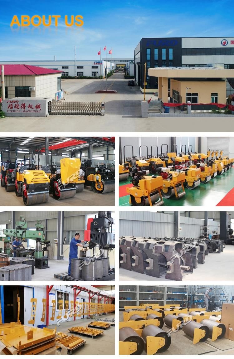 Double Drum Ride on Vibratory Roller Mini Asphalt Roller for Sale Fyl-860