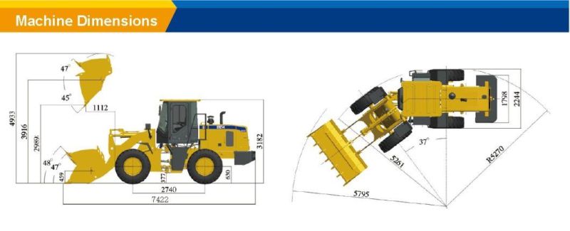 S. E. M Wheel Loader 3ton 636D Hydraulic Front Wheel Loader Price