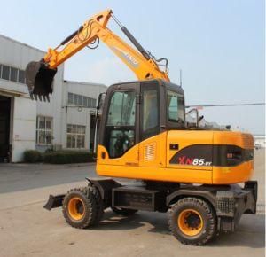 Xn85-9X Xiniu Small Wheel Excavator with Xinchai Engine 60kw 7 Ton 8 Ton Small Excavators