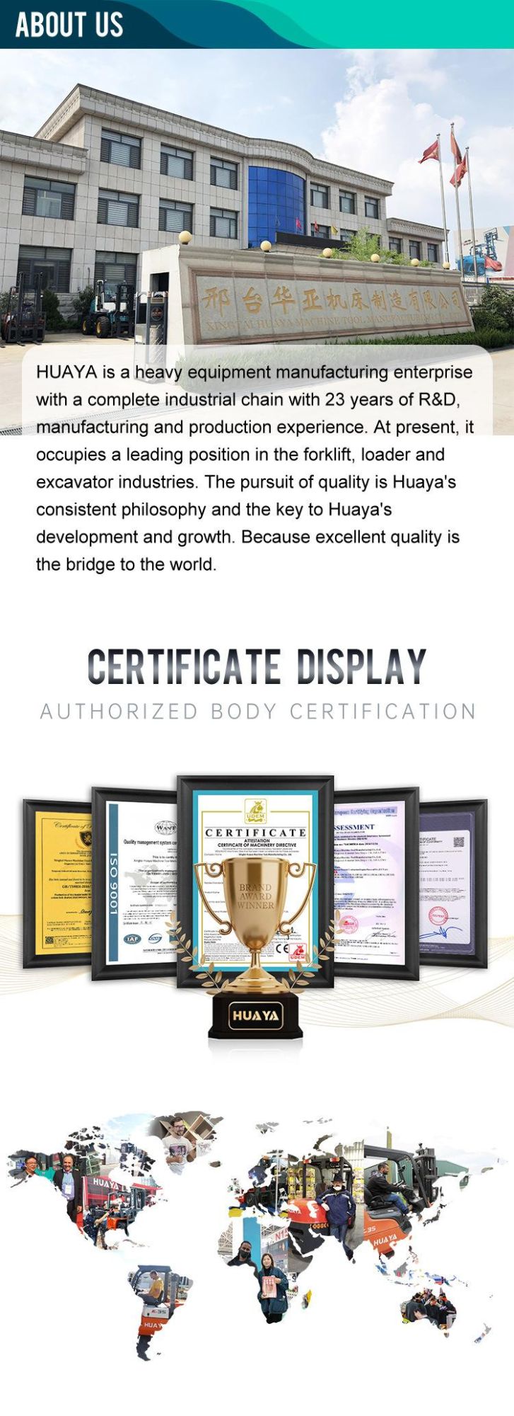 Huaya Hydraulic Mini Loaders for Sale Price Ex915 Wheel Loader
