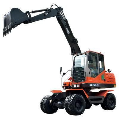 Wheeled Hydraulic Excavators Wood Grab Loader Machine Wheel Excavator with Rotating Grapple