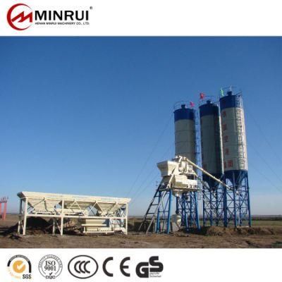 Hzs75 3 Pins Micro Foundation Free Concrete Mixing Batching Plant