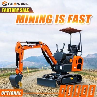 1 Ton Shanding Hydraulic Crawler Excavator Excavators Accessories Mini Excavators