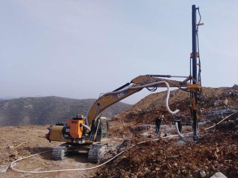 DTH Mast Drill Rock Drill Excavator Mounted Attachment for Drilling