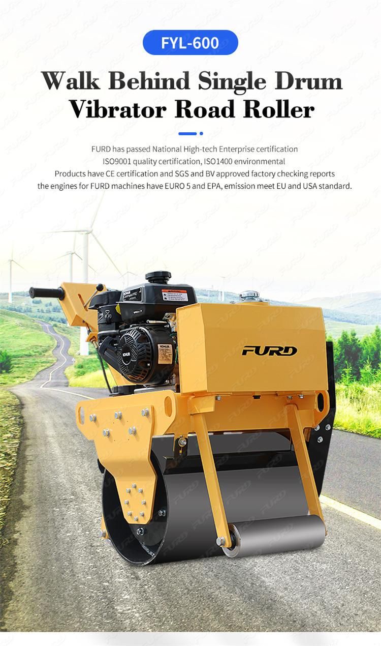 325kg Mini Vibration Compactor Machine Walk Behind Road Roller for Sale