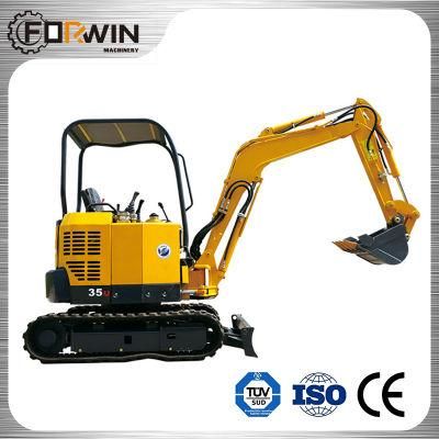 3.5 Ton Fw35u Mini and Compact Rubber Crawler Belt Track Excavators with Canopy for Sale