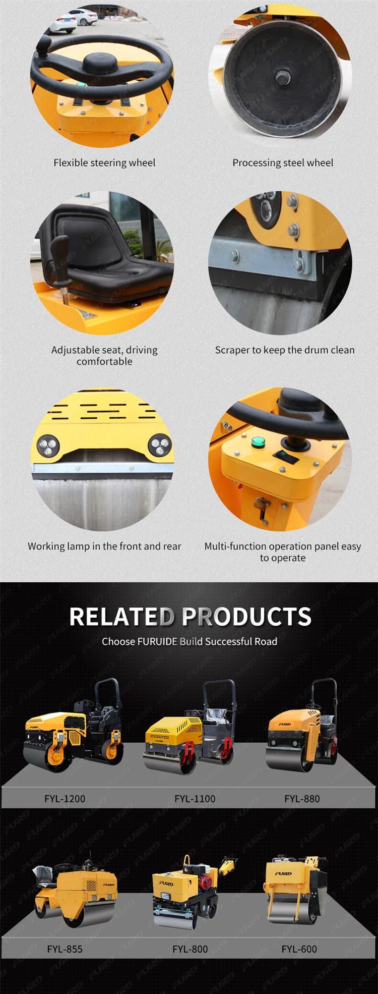 Cheap Price Double Drum 0.8ton Road Roller Vibratory 2ton Road Roller Compactor