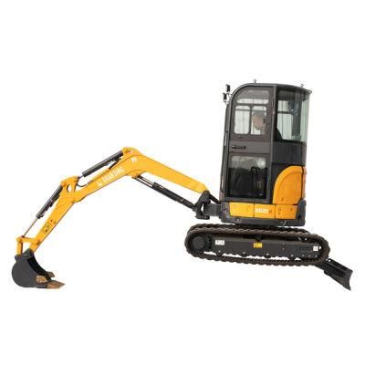 Factory Price with a Closed Operating Room Enclosed Cabin Cab 3 Tons Zero Tail Excavator Mini Digger SD25u