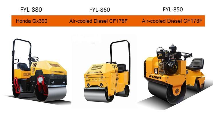 Ride on Hydraulic Double Drum Road Roller Compactor Fyl-860