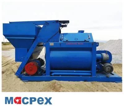 Concrete Skip Hopper Twin Shaft Mixer From Manufacturer 750L