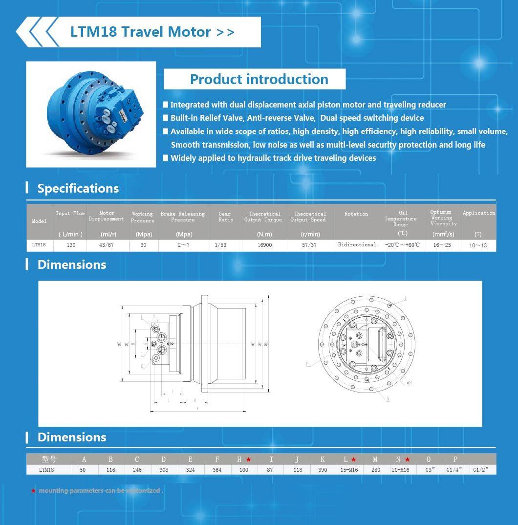 Doosan TM18vc Travel Motor/Final Drive for Sumitomo Sh120 Excavator