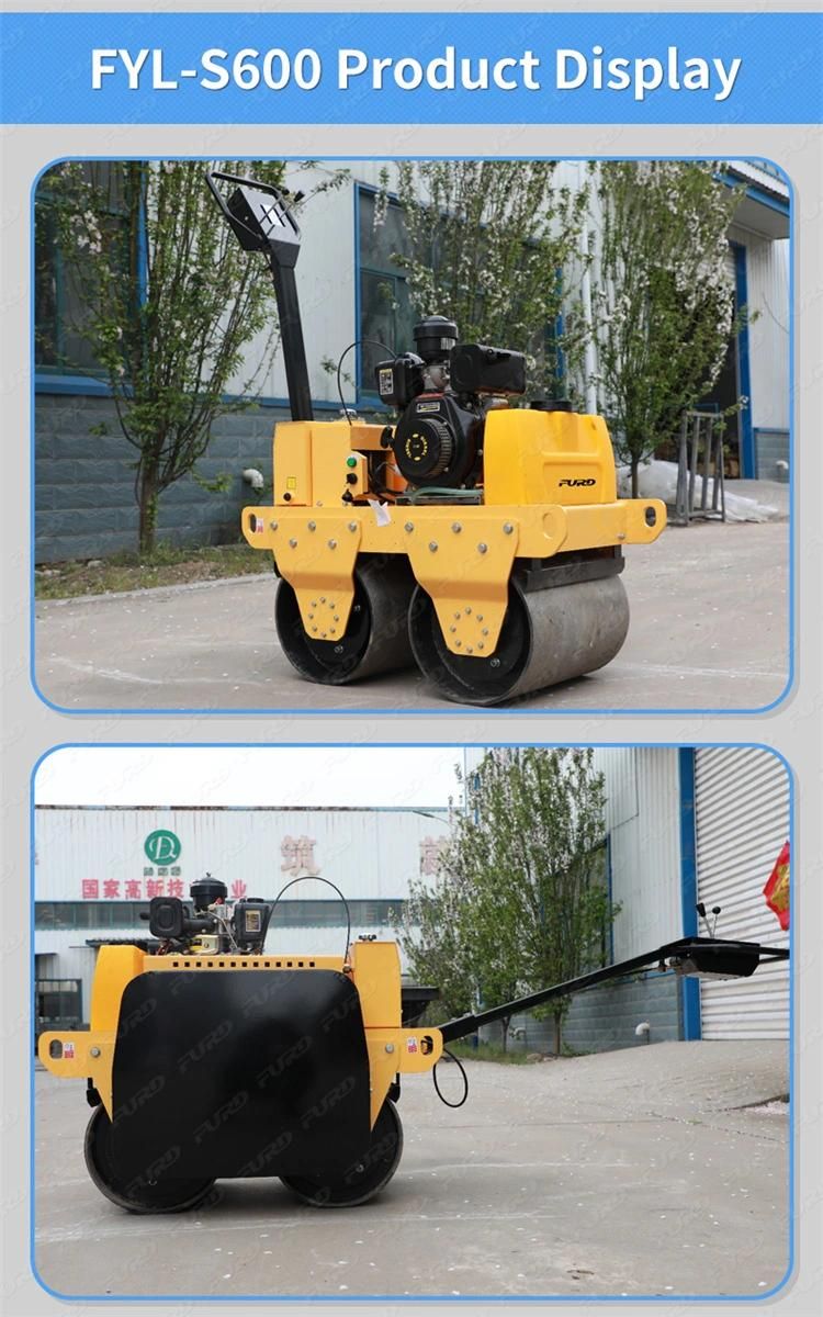 Superior Performance Double Drum Walk Behind Vibratory Roller Fyl-S600c