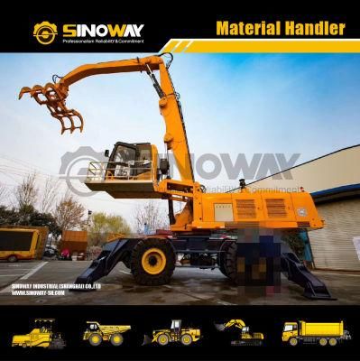 Material Handler Machine 25 Ton Wheel Excavator with Grapple