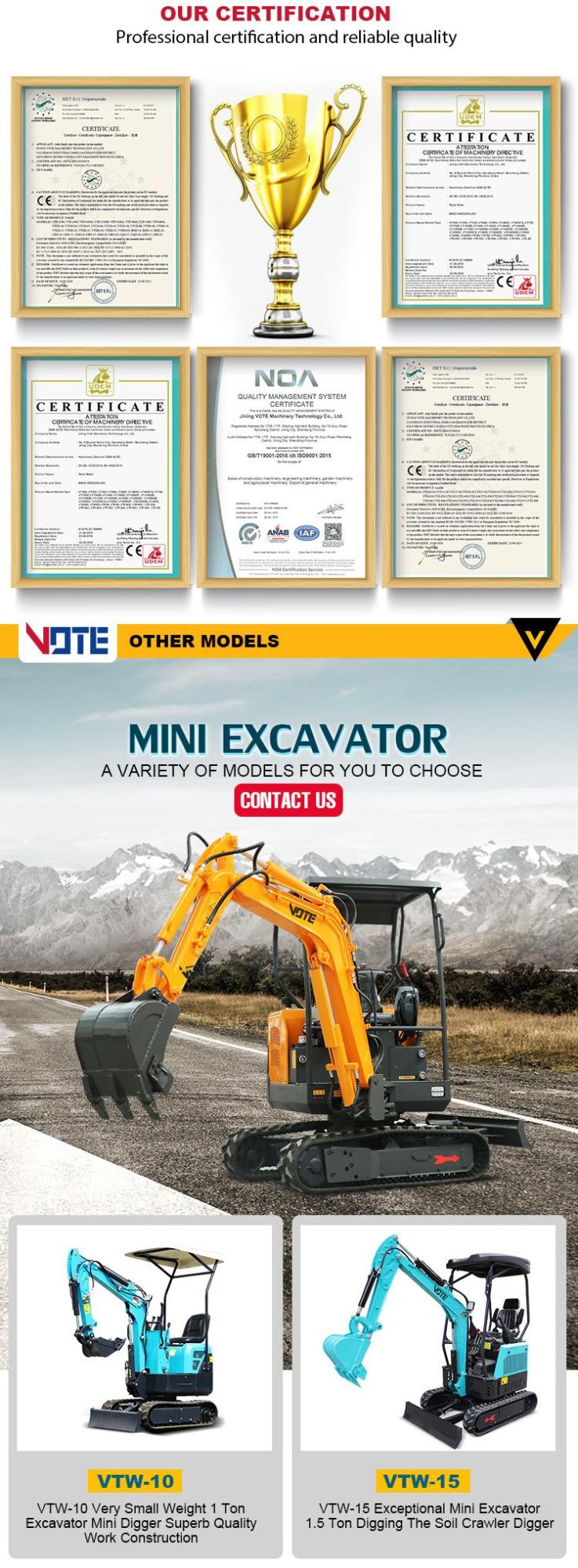 Mini Industrial 2.0 T Excavator Small Digger Including Delivery Quick Coupler Excavator Selling at a Cheaper Price