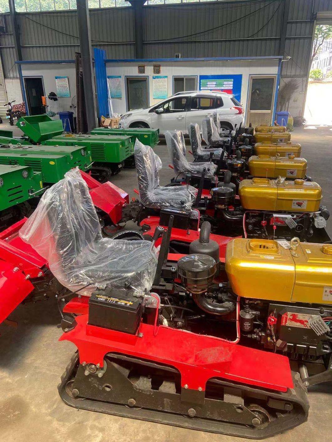 China Sitting Drive Crawler Tractor Rotary Tiller Diesel Engine Rotary Cultivator Rotary Tiller