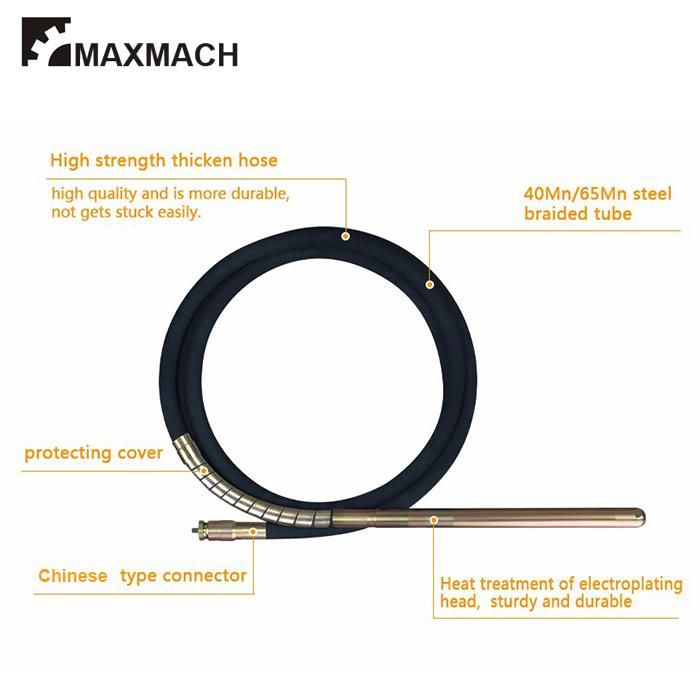 Japanese Dynapac Type Needle Pipe Rod Pin Parts Flexible Concrete Vibrator Shaft Hose 32mm/35mm/38mm