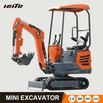 Earth Moving Machinery 1ton 2ton Mini Excavator with Free Bucket for Sale