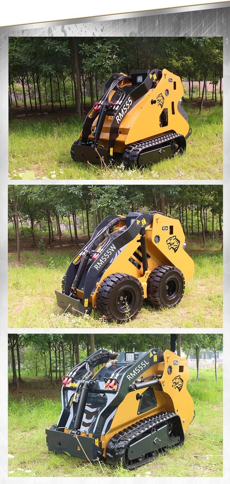 China Manufacture Wheel Multifunctional Mini Skid Steer Loader with Forest Mulcher Attachments