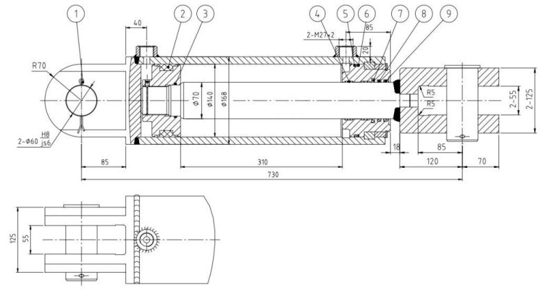 Good Quality Two Way Hydraulic Cylinder