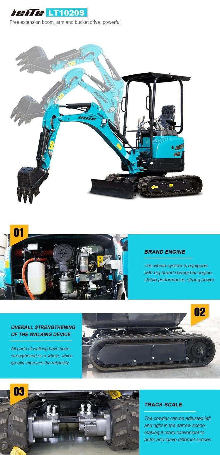 Multifunction 1-2 Ton Excavator Smallest Excavator Prices, Higher Quality 2 Ton Mini Excavator