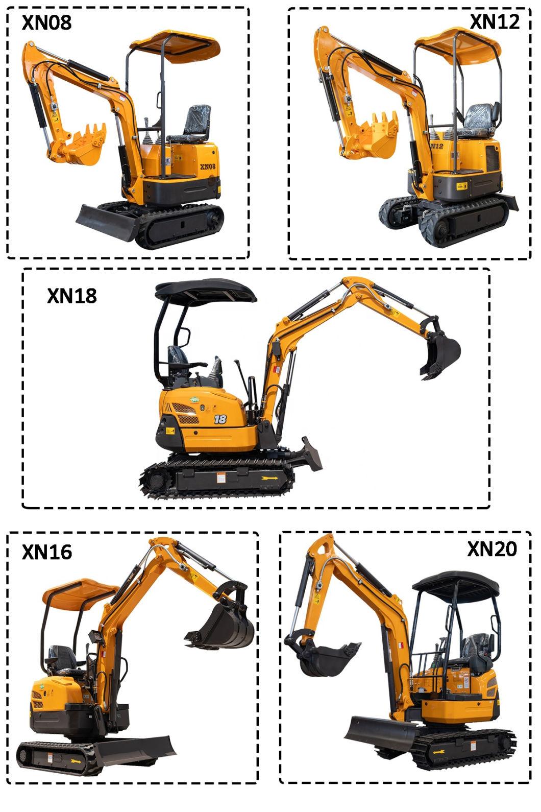 Home Garden Use Xn18 1800kgs Mini Excavators with Steel Track