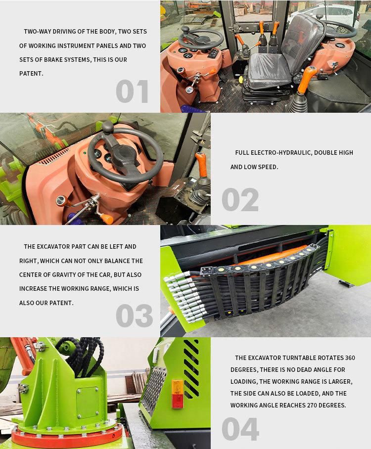New High Quality 2.5ton Compact Cheap Mini Axle Parts Articulated Hot Sale Backhoe Loader Backhoe with Grapple for Sale